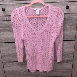 WHBM Pinkish-Purple Sweatet with Glitter tinsel